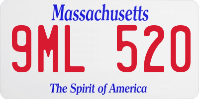 MA license plate 9ML520