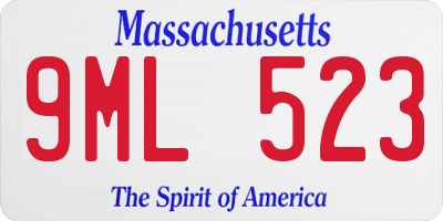 MA license plate 9ML523
