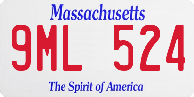 MA license plate 9ML524