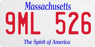 MA license plate 9ML526