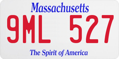 MA license plate 9ML527
