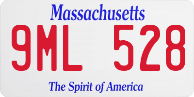 MA license plate 9ML528