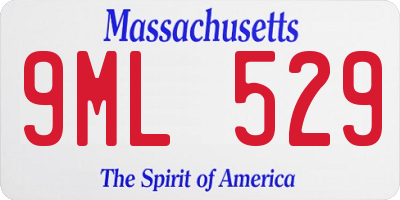 MA license plate 9ML529