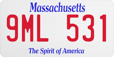 MA license plate 9ML531