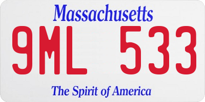 MA license plate 9ML533