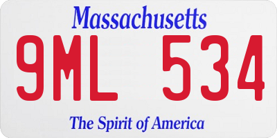 MA license plate 9ML534