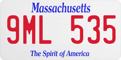MA license plate 9ML535