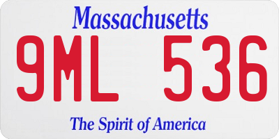 MA license plate 9ML536