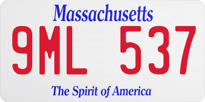 MA license plate 9ML537
