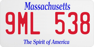 MA license plate 9ML538
