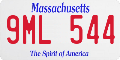 MA license plate 9ML544