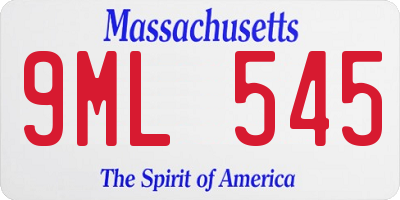 MA license plate 9ML545