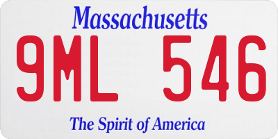 MA license plate 9ML546