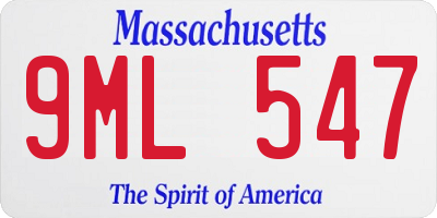 MA license plate 9ML547
