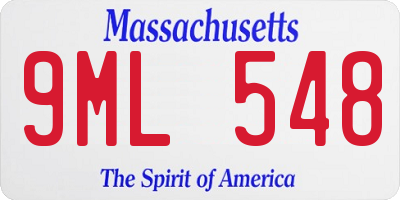 MA license plate 9ML548