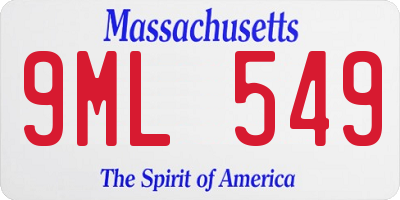 MA license plate 9ML549