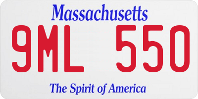 MA license plate 9ML550