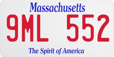 MA license plate 9ML552