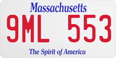 MA license plate 9ML553