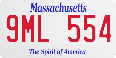 MA license plate 9ML554