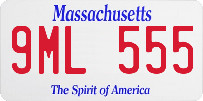 MA license plate 9ML555
