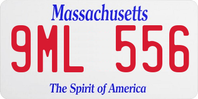 MA license plate 9ML556