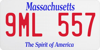 MA license plate 9ML557