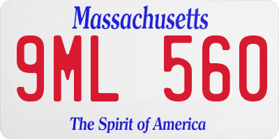 MA license plate 9ML560