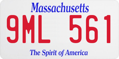 MA license plate 9ML561