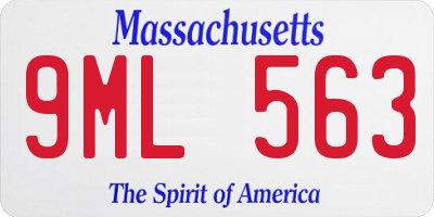 MA license plate 9ML563