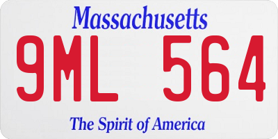 MA license plate 9ML564