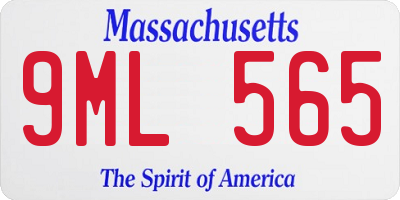 MA license plate 9ML565