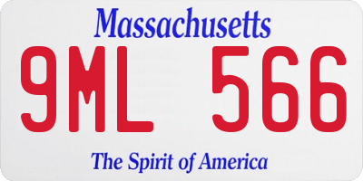 MA license plate 9ML566