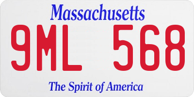 MA license plate 9ML568