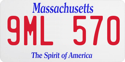 MA license plate 9ML570