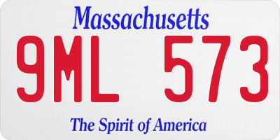 MA license plate 9ML573
