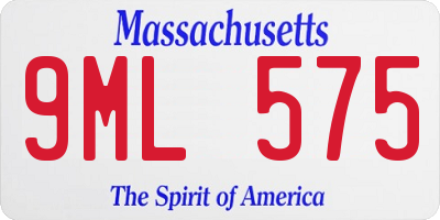 MA license plate 9ML575
