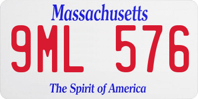 MA license plate 9ML576