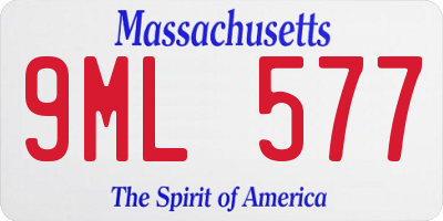 MA license plate 9ML577