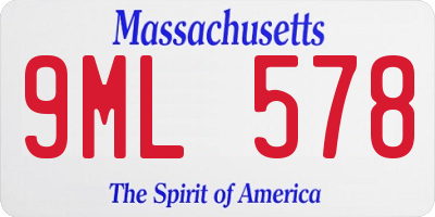 MA license plate 9ML578