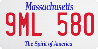 MA license plate 9ML580