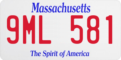 MA license plate 9ML581