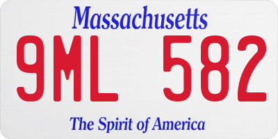 MA license plate 9ML582
