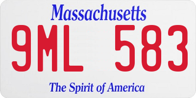 MA license plate 9ML583
