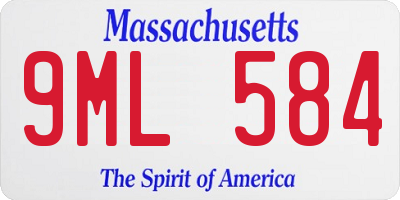 MA license plate 9ML584