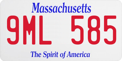 MA license plate 9ML585