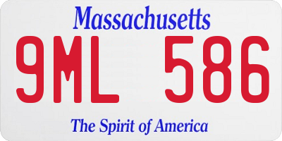 MA license plate 9ML586