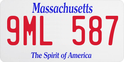 MA license plate 9ML587