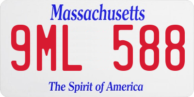 MA license plate 9ML588