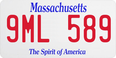 MA license plate 9ML589